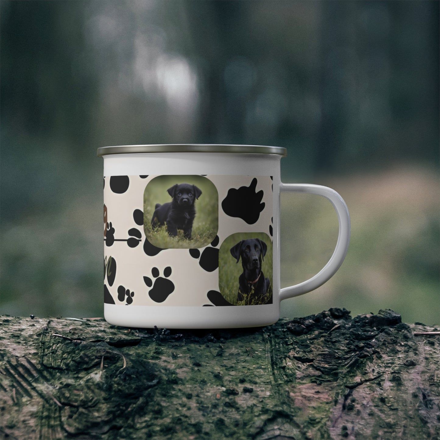 Dog Mom Enamel Camping Mug