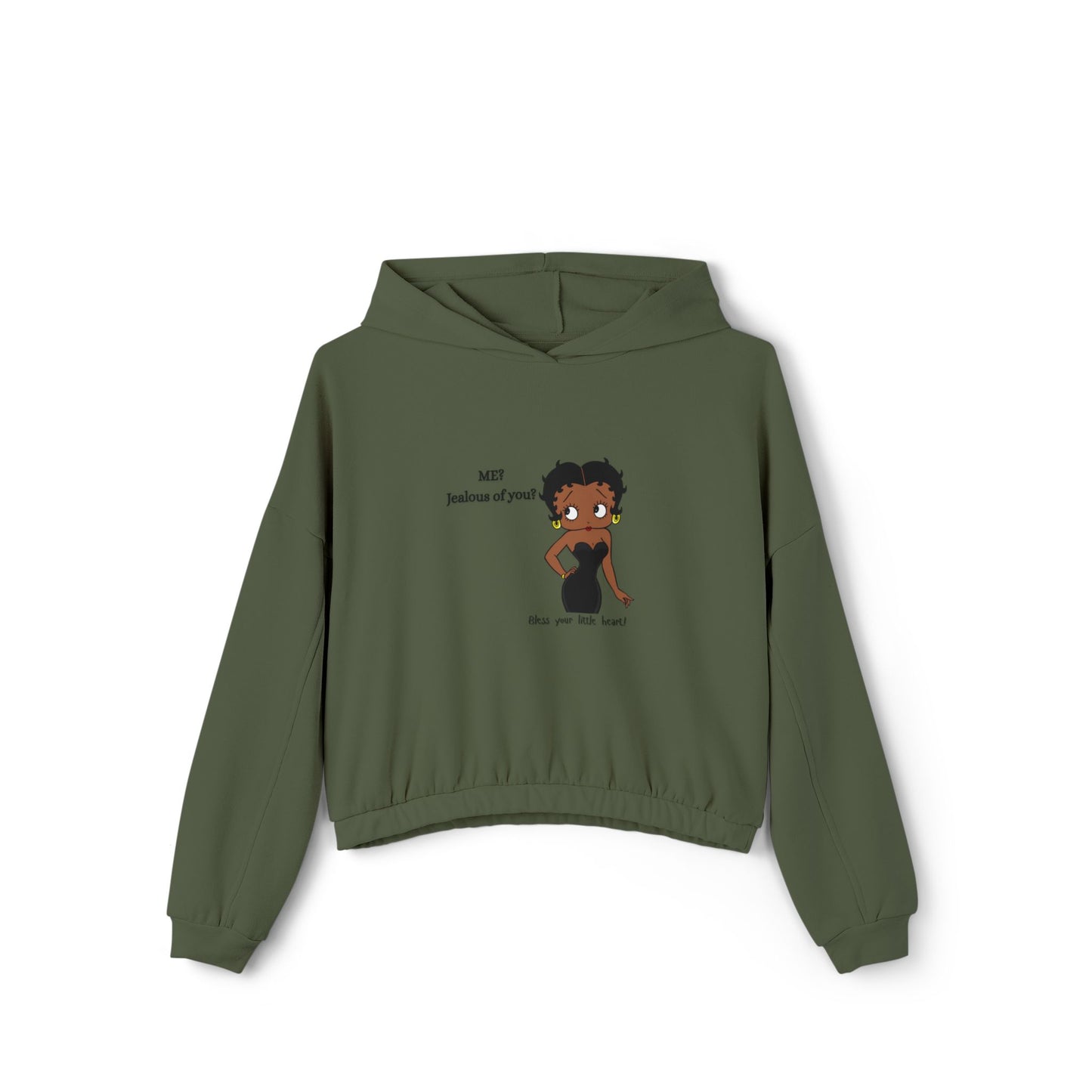 Women's Cinched Bottom Hoodie with Fun Graphic, Casual Fashion, Cozy Outfit, Unique Gift, Everyday Style, Fall Layering
