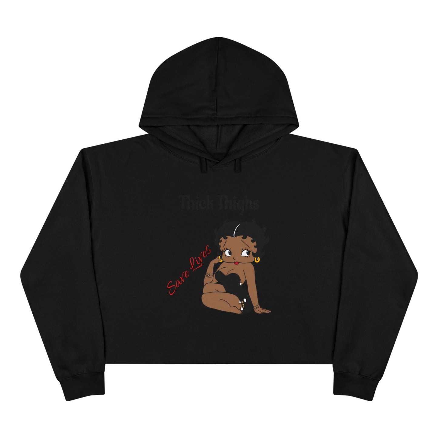 Crop Hoodie, Cute Graphic Hoodie, Trendy Sweatshirt, Casual Wear for Women, Gift for Her, Comfortable Lounge Apparel Thick Thighs Apparel