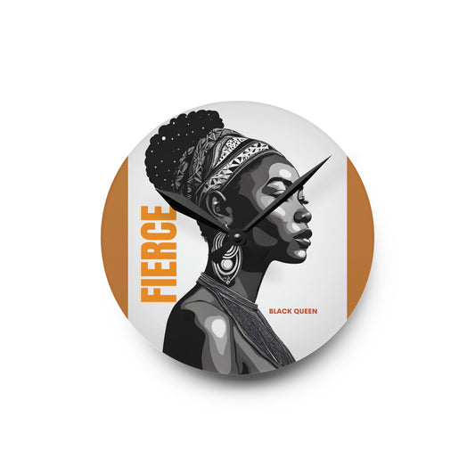 Fierce Black Queen Acrylic Wall Clock - Stylish Home Decor for Empowerment and Inspiration