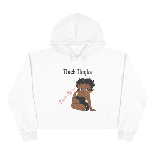 Crop Hoodie, Cute Graphic Hoodie, Trendy Sweatshirt, Casual Wear for Women, Gift for Her, Comfortable Lounge Apparel Thick Thighs Apparel