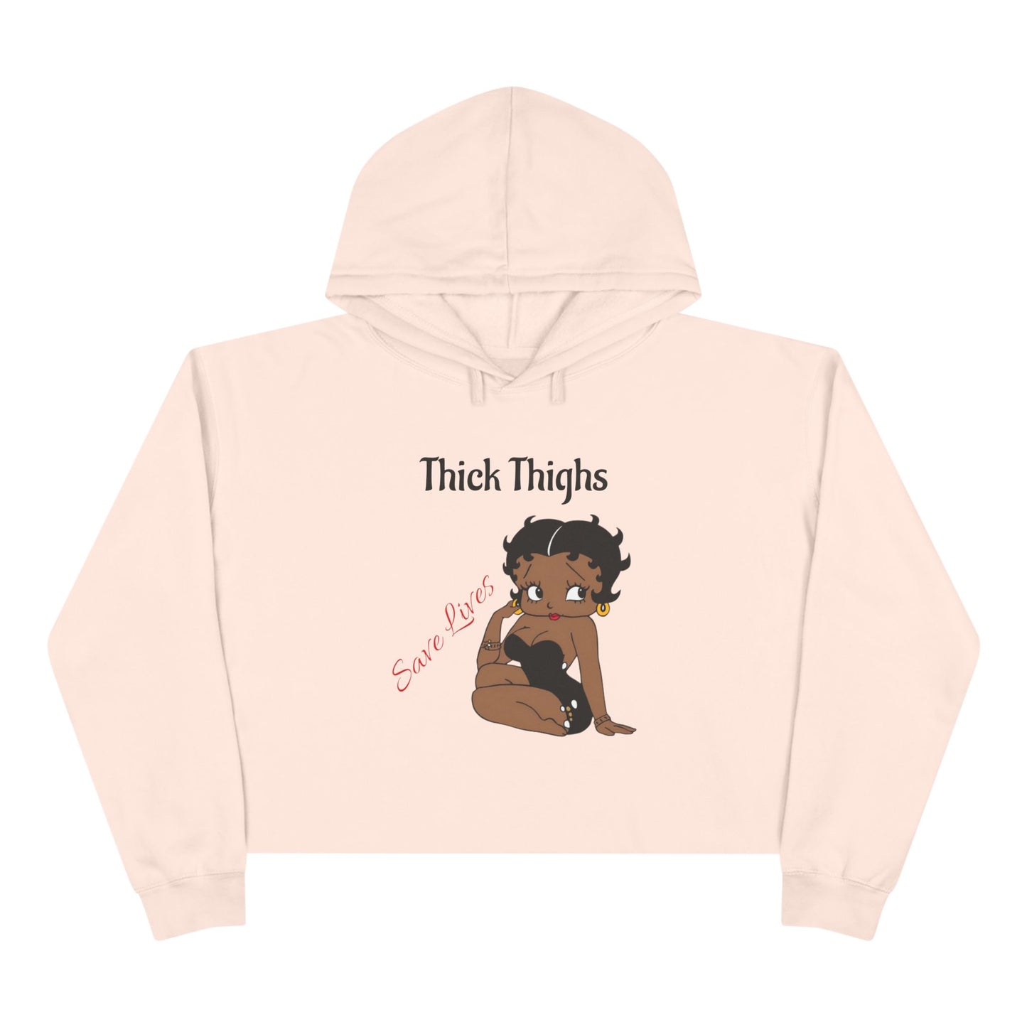 Crop Hoodie, Cute Graphic Hoodie, Trendy Sweatshirt, Casual Wear for Women, Gift for Her, Comfortable Lounge Apparel Thick Thighs Apparel