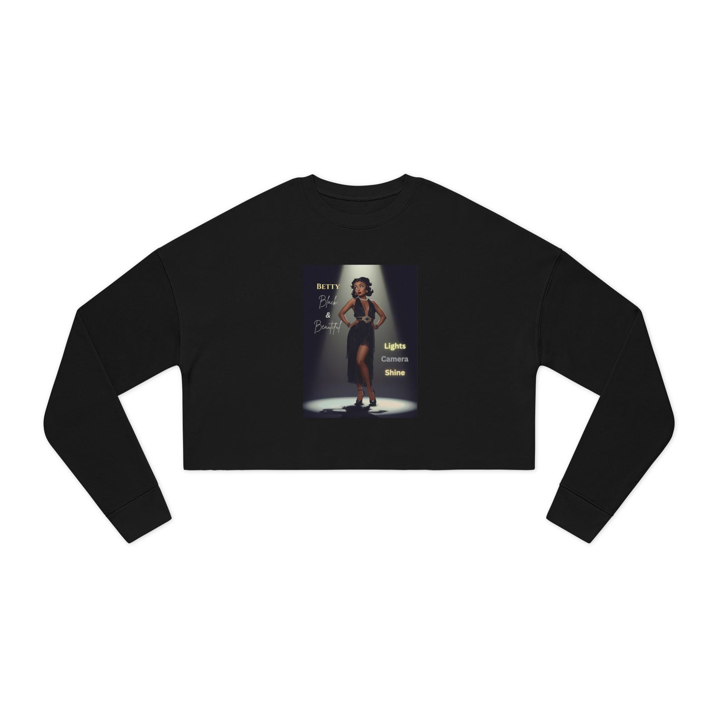Chic Women's Cropped Sweatshirt Black Betty Boop, Trendy Winter Apparel, Perfect Gift for Her, Fashion Statement