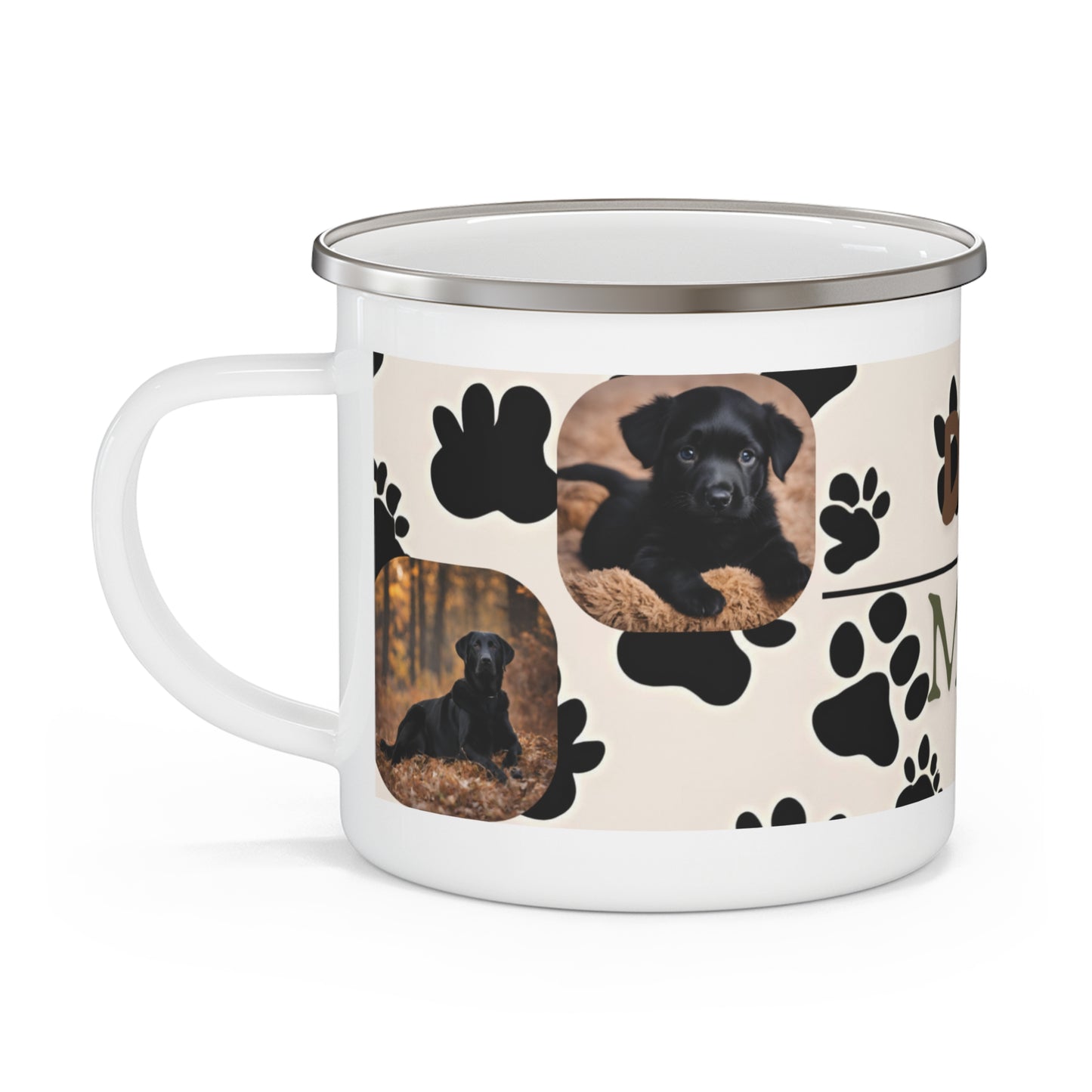 Dog Mom Enamel Camping Mug