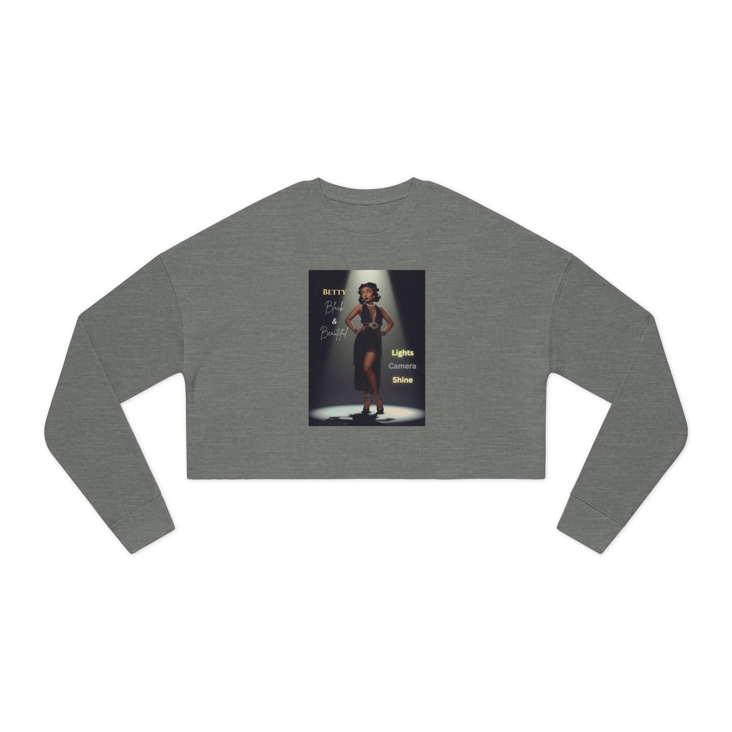 Chic Women's Cropped Sweatshirt Black Betty Boop, Trendy Winter Apparel, Perfect Gift for Her, Fashion Statement