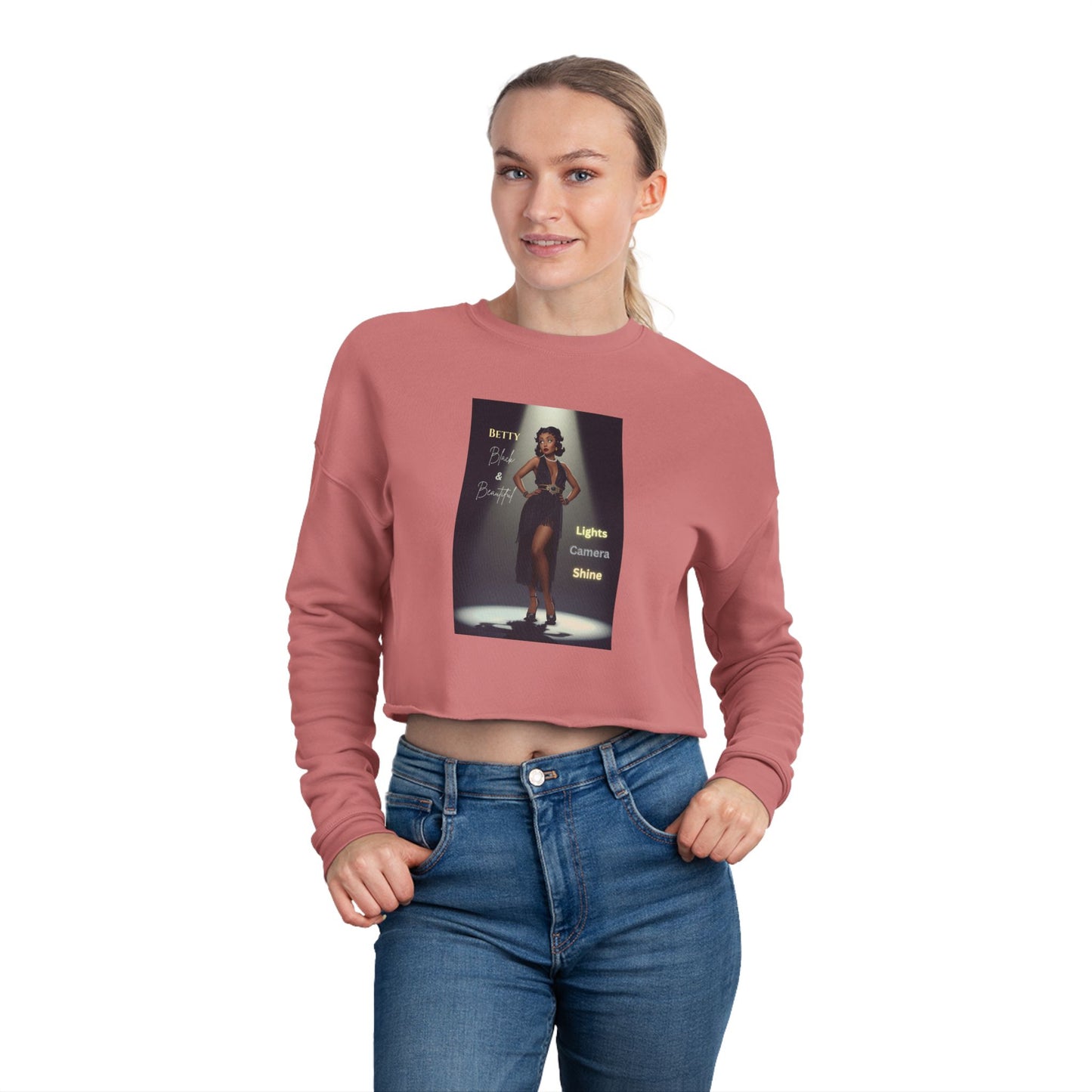 Chic Women's Cropped Sweatshirt Black Betty Boop, Trendy Winter Apparel, Perfect Gift for Her, Fashion Statement