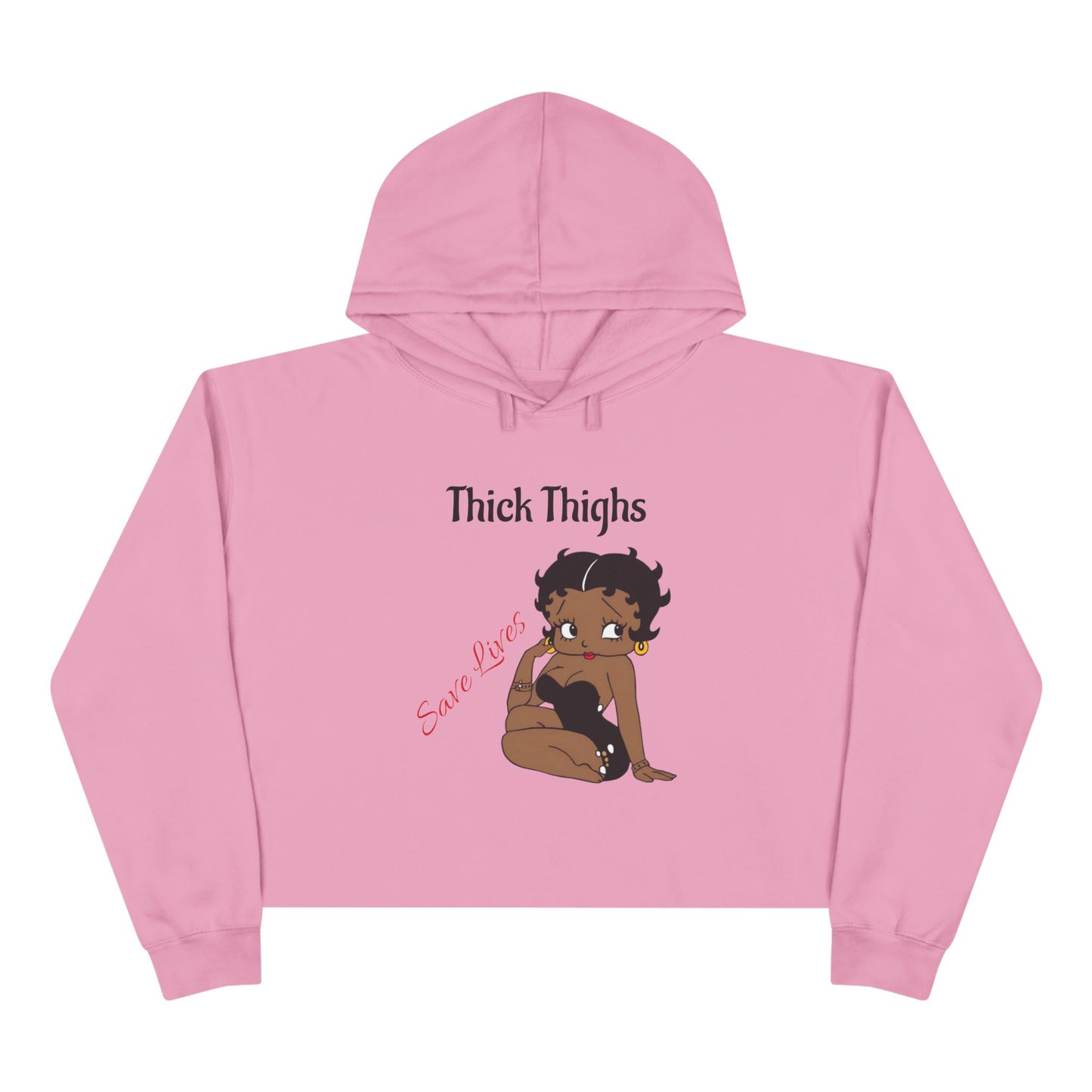 Crop Hoodie, Cute Graphic Hoodie, Trendy Sweatshirt, Casual Wear for Women, Gift for Her, Comfortable Lounge Apparel Thick Thighs Apparel
