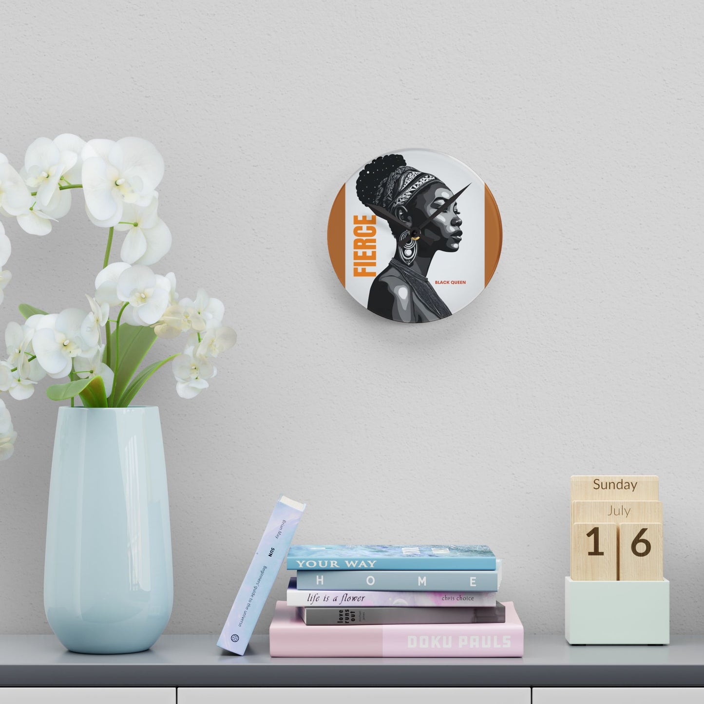 Fierce Black Queen Acrylic Wall Clock - Stylish Home Decor for Empowerment and Inspiration