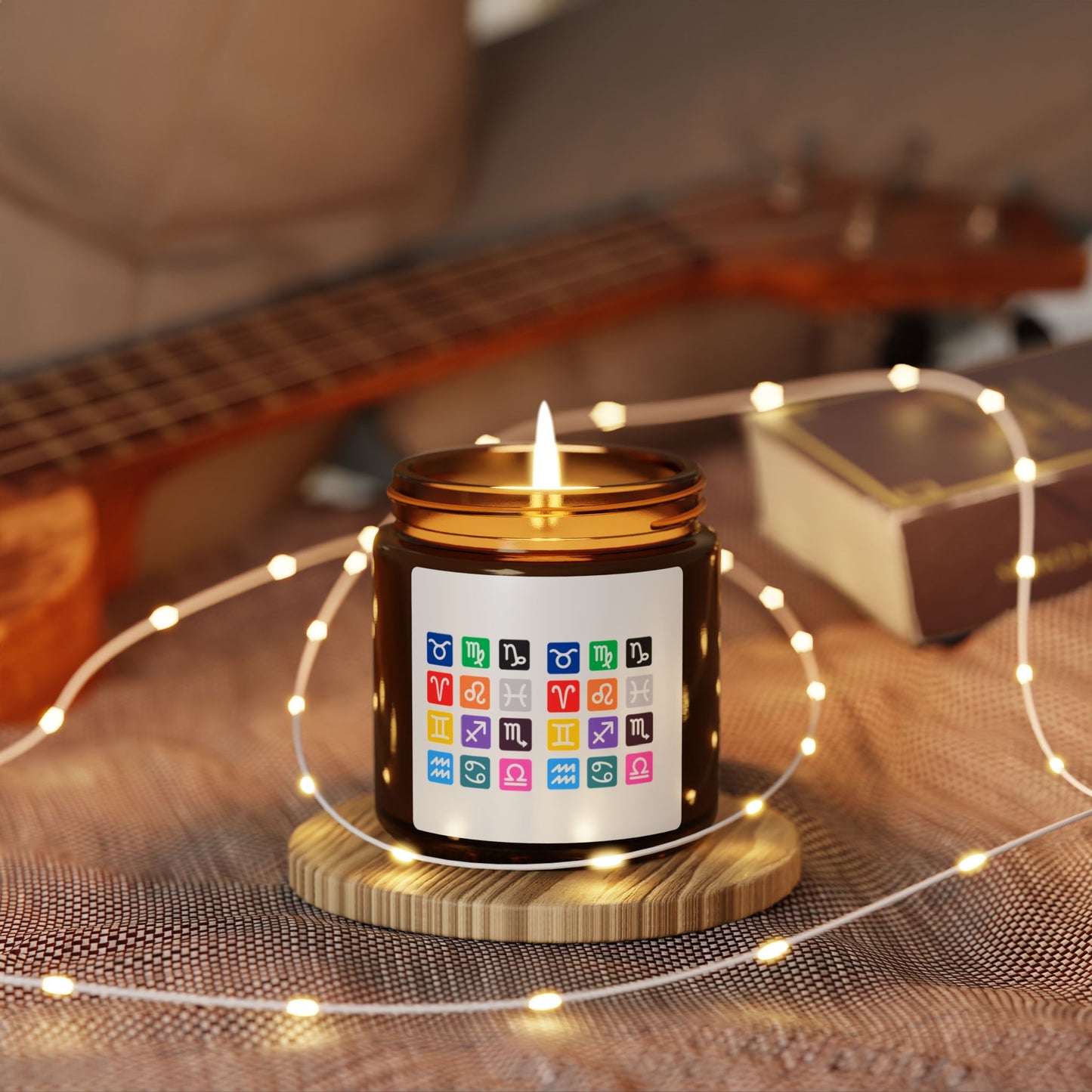 Scented Soy Candle, Astrology Candle for Home, Gift for Her, Soy Wax Candle, Horoscope Decor, Amber Jar Candle Zodiac Candle