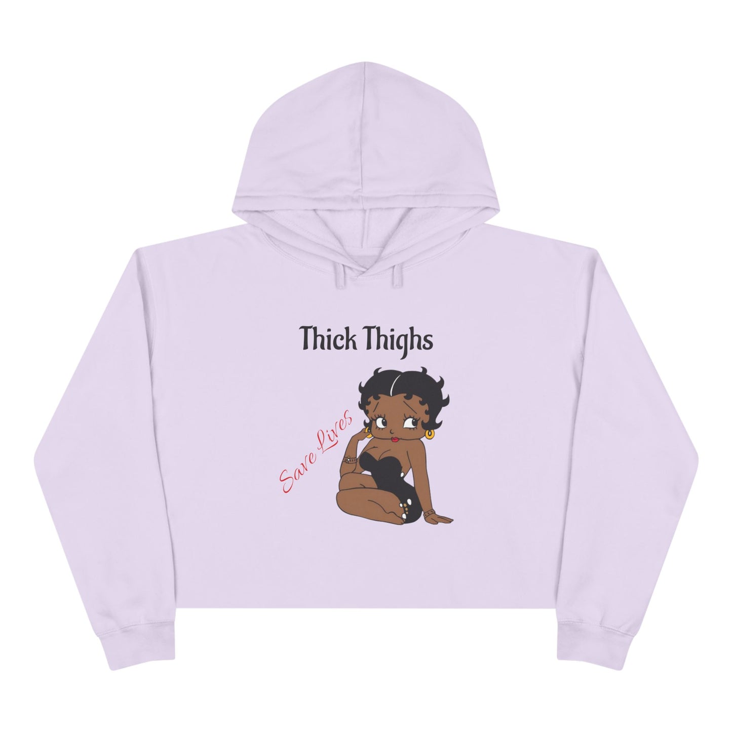 Crop Hoodie, Cute Graphic Hoodie, Trendy Sweatshirt, Casual Wear for Women, Gift for Her, Comfortable Lounge Apparel Thick Thighs Apparel