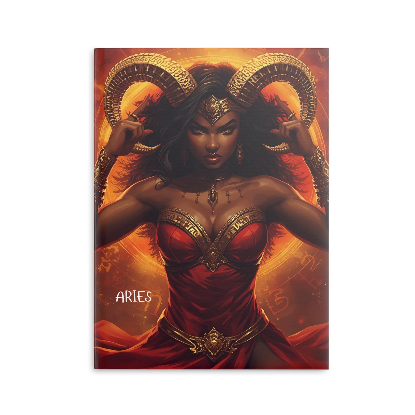 Aries Mythical Hardcover Notebook, Aries Journal, Gift for Astrology Lovers, Unique Writing Journal, Zodiac Planner, Inspiring Notebooks