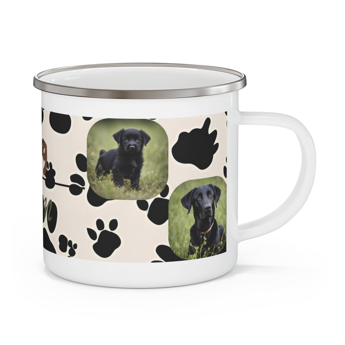 Dog Mom Enamel Camping Mug